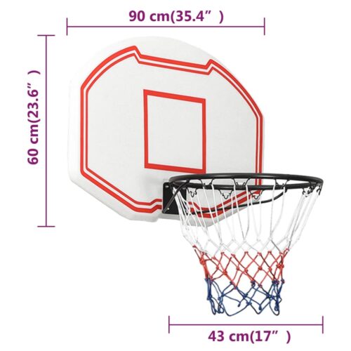 Basketball Backboard White 90x60x2cm Polyethene - Image 7