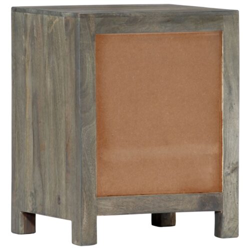 Bedside Cabinet Grey 40x30x50cm Solid Mango Wood - Image 4
