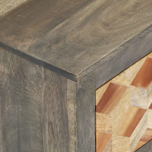 Bedside Cabinet Grey 40x30x50cm Solid Mango Wood - Image 6