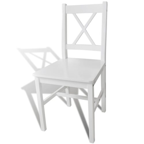 Dining Chairs 2pcs White Pinewood - Image 3