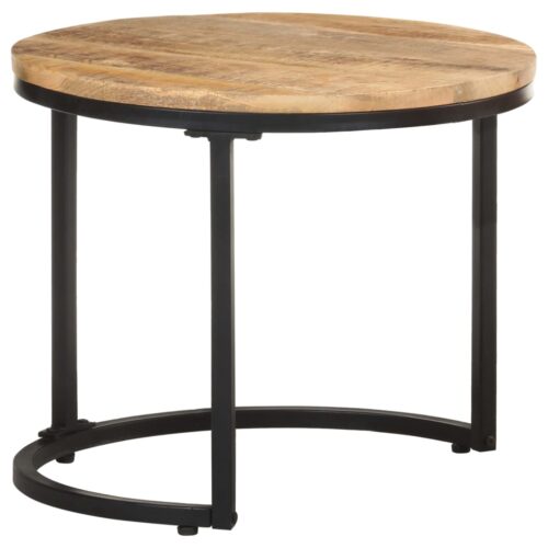 Side Tables 3pcs Rough Mango Wood - Image 4