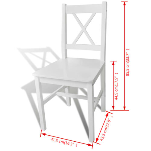Dining Chairs 2pcs White Pinewood - Image 5