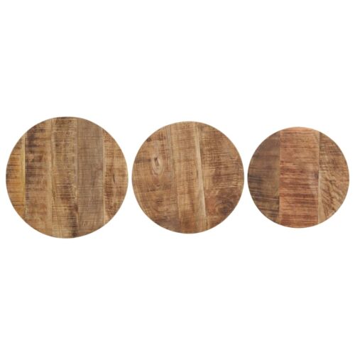 Side Tables 3pcs Rough Mango Wood - Image 5