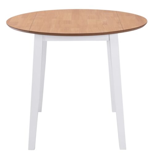 Drop-leaf Dining Table Round MDF White - Image 2