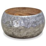 Coffee Table Aluminium Teak 60x60x30cm