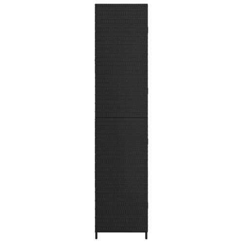 Garden Storage Cabinet Black 59x40x180cm Poly Rattan - Image 5