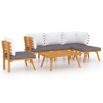 6-Piece Garden Lounge Set with Cushions Wood Timber Outdoor Patio Furniture Acacia
