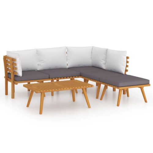 6-Piece Garden Lounge Set with Cushions Wood Timber Outdoor Patio Furniture Acacia