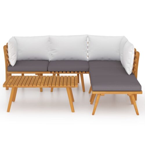 6-Piece Garden Lounge Set with Cushions Wood Timber Outdoor Patio Furniture Acacia - Image 3