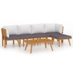 6-Piece Garden Lounge Set with Cushions Wood Timber Outdoor Patio Furniture Acacia