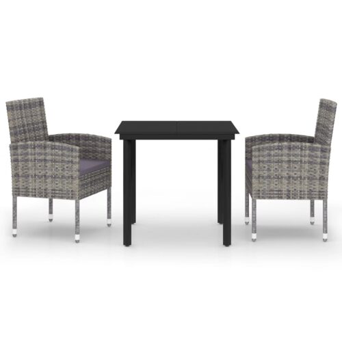 3-Piece Garden Dining Set Anthracite