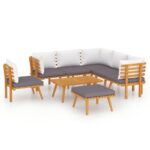 8-Piece Garden Lounge Set with Cushions Wood Timber Outdoor Patio Furniture Acacia