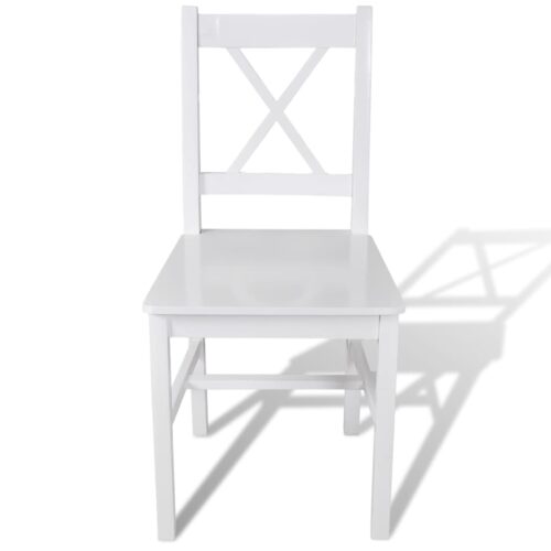 Dining Chairs 6pcs White Pinewood - Image 2