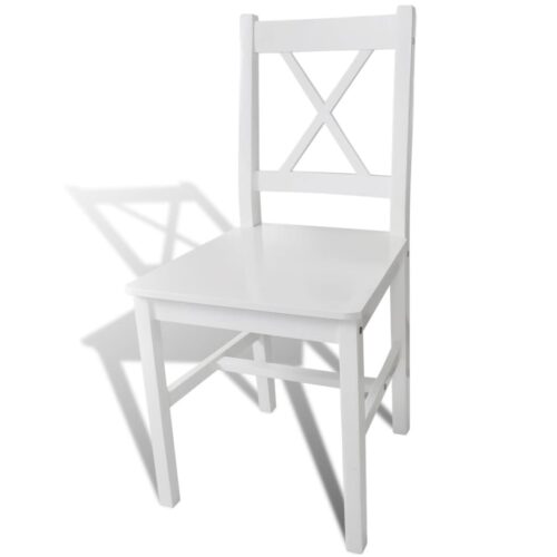 Dining Chairs 6pcs White Pinewood