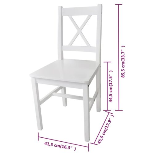 Dining Chairs 6pcs White Pinewood - Image 5