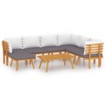 8-Piece Garden Lounge Set with Cushions Wood Timber Outdoor Patio Furniture Acacia