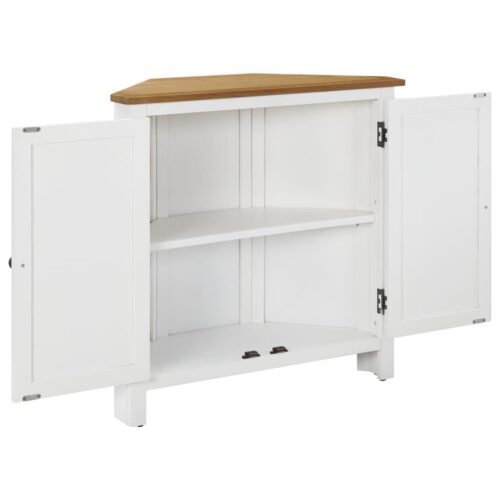 Corner Cabinet 80x33.5x78cm Solid Oak Wood - Image 2