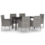 7-Piece Garden Dining Set Anthracite Outdoor Patio Lounge Furniture