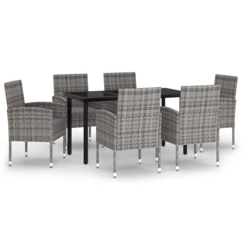 7-Piece Garden Dining Set Anthracite Outdoor Patio Lounge Furniture