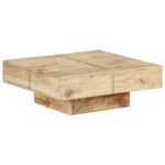 Coffee Table 80x80x28cm Solid Mango Wood