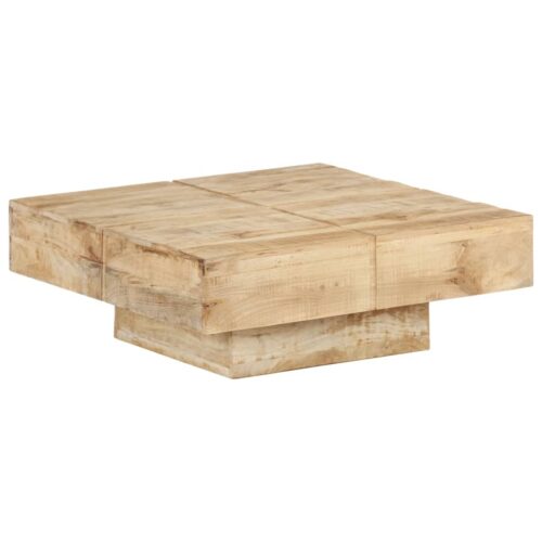 Coffee Table 80x80x28cm Solid Mango Wood - Image 7