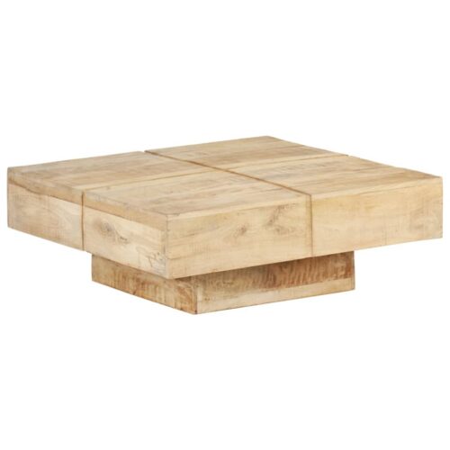 Coffee Table 80x80x28cm Solid Mango Wood - Image 8
