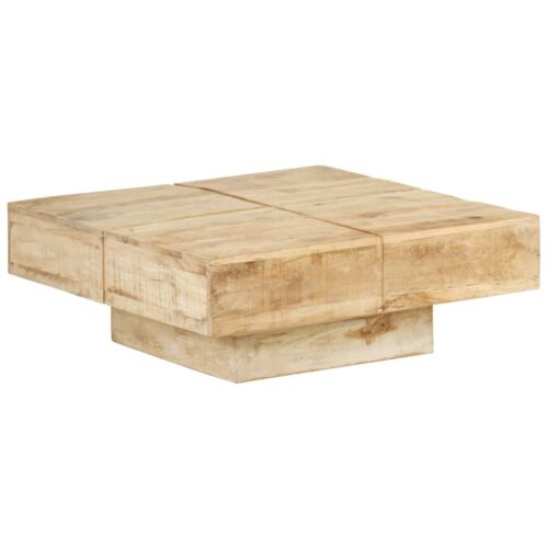 Coffee Table 80x80x28cm Solid Mango Wood - Image 10