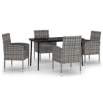 5-Piece Garden Dining Set Anthracite