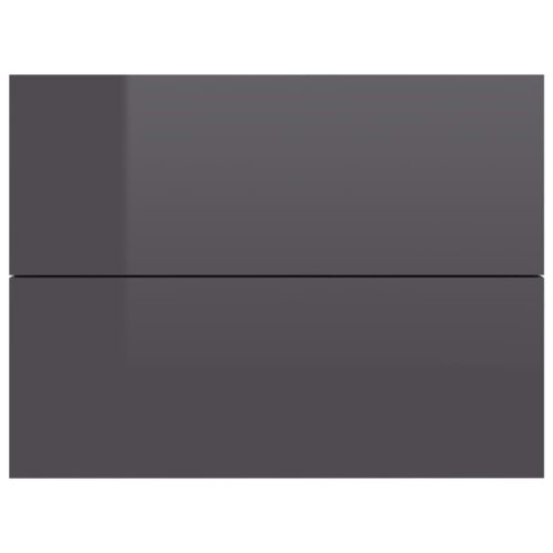 Bedside Cabinets 2pcs High Gloss Grey 40x30x30cm Engineered Wood - Image 5
