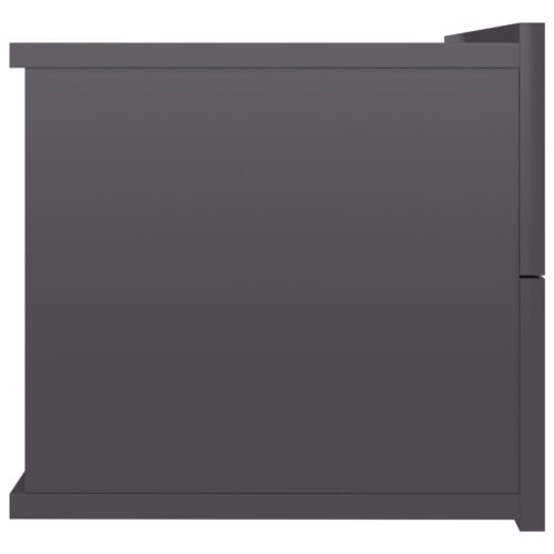 Bedside Cabinets 2pcs High Gloss Grey 40x30x30cm Engineered Wood - Image 6