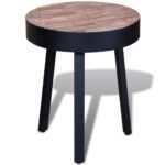 Reclaimed Teak Wood Timber End Table Coffee Side Sofa Bedside Nightstand Round