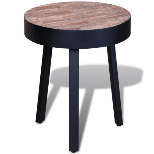 Reclaimed Teak Wood Timber End Table Coffee Side Sofa Bedside Nightstand Round