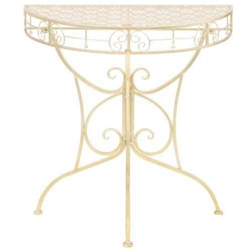 Half Round Side Table Vintage Classic Coffee Tea Decor Stand Metal Gold 72x36x74cm - Image 2