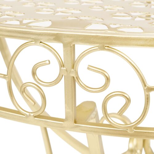 Half Round Side Table Vintage Classic Coffee Tea Decor Stand Metal Gold 72x36x74cm - Image 5