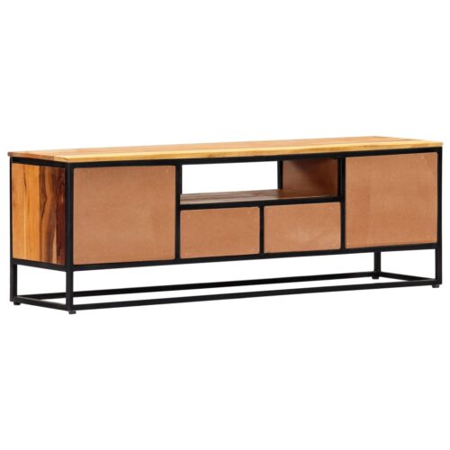 TV Cabinet 120x30x40cm Solid Reclaimed Wood Steel - Image 2