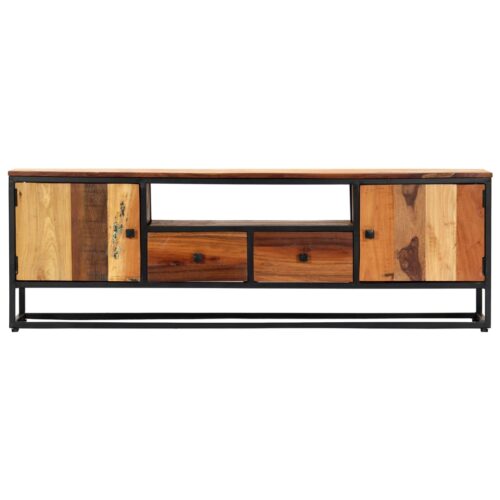 TV Cabinet 120x30x40cm Solid Reclaimed Wood Steel - Image 3