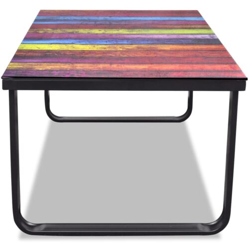 Coffee Table with Rainbow Printing Glass Top - Image 3