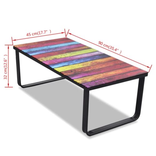 Coffee Table with Rainbow Printing Glass Top - Image 7
