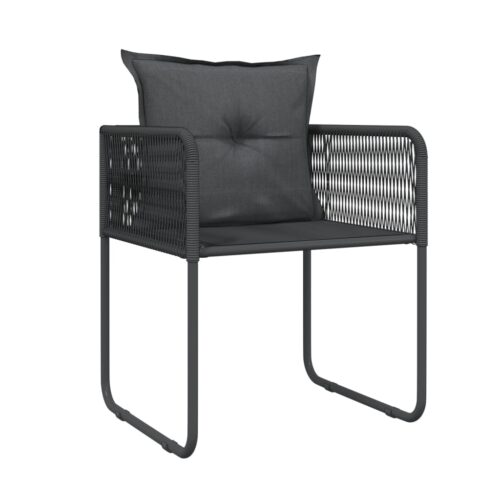 5-Piece Garden Dining Set Black - Image 5