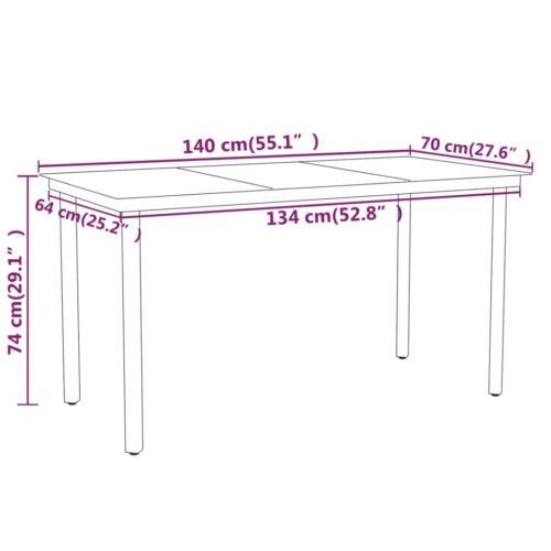 5-Piece Garden Dining Set Black - Image 7