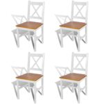 Dining Chairs 4pcs White Pinewood