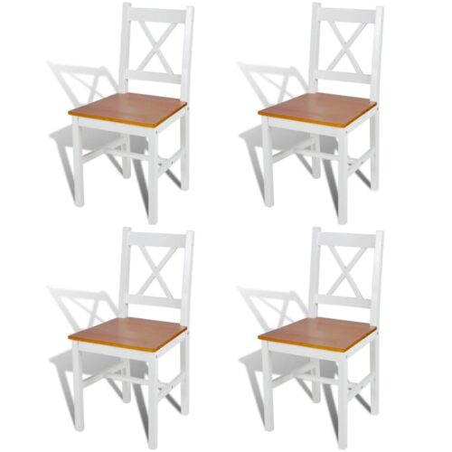 Dining Chairs 4pcs White Pinewood