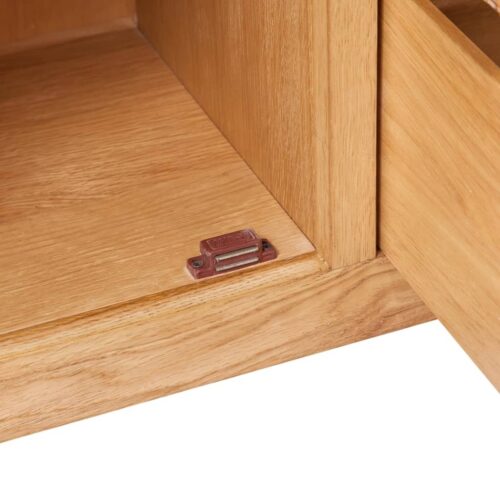 Sideboard with 3 Drawers 110x33.5x70cm Solid Oak Wood - Image 5