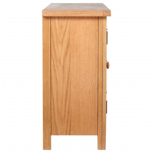 Sideboard with 3 Drawers 110x33.5x70cm Solid Oak Wood - Image 6
