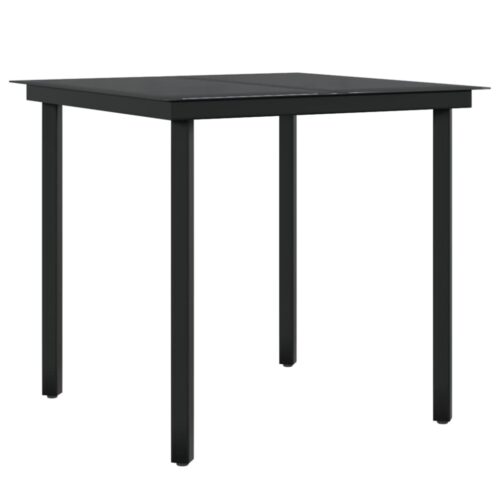 5-Piece Garden Dining Set with Cushions Black - Image 5