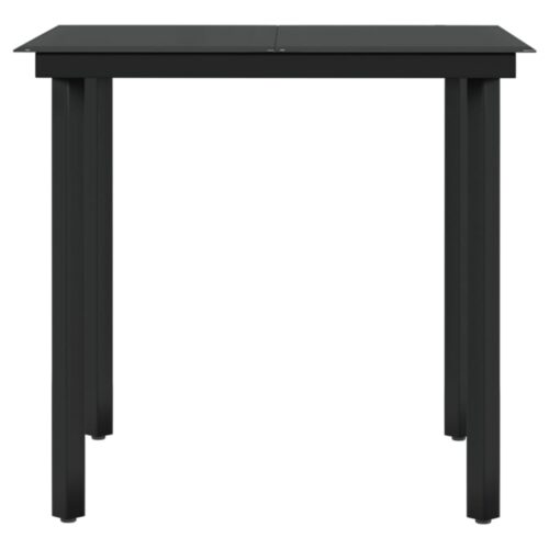 5-Piece Garden Dining Set with Cushions Black - Image 6