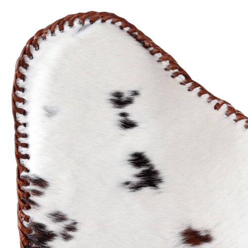 Butterfly Chair Brown White Real Cowhide Leather - Image 8