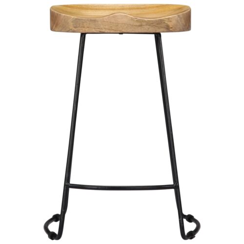 Gavin Bar Stools 2pcs Solid Mango Wood - Image 3