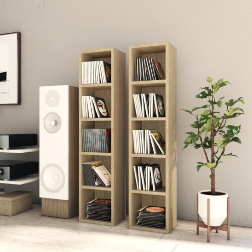 CD Cabinets 2pcs Sonoma Oak 21x16x93.5cm Engineered Wood