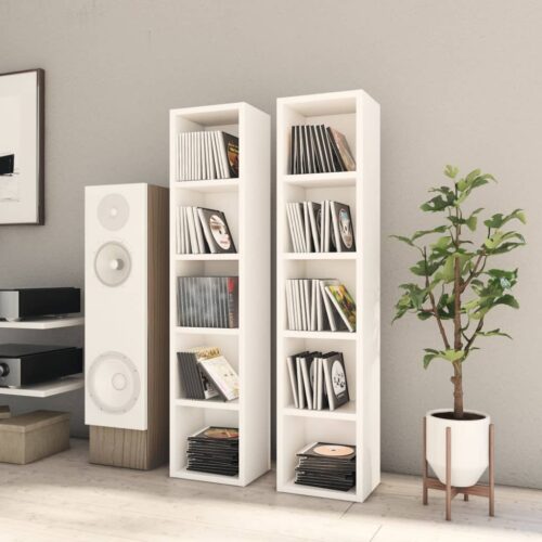 CD Cabinets 2pcs White 21x16x93.5cm Engineered Wood